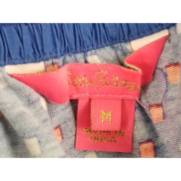 Lilly Pulitzer Blue Off Shoulder Embroidered Pullover Dress Women’s Medium - Picture 5 of 6